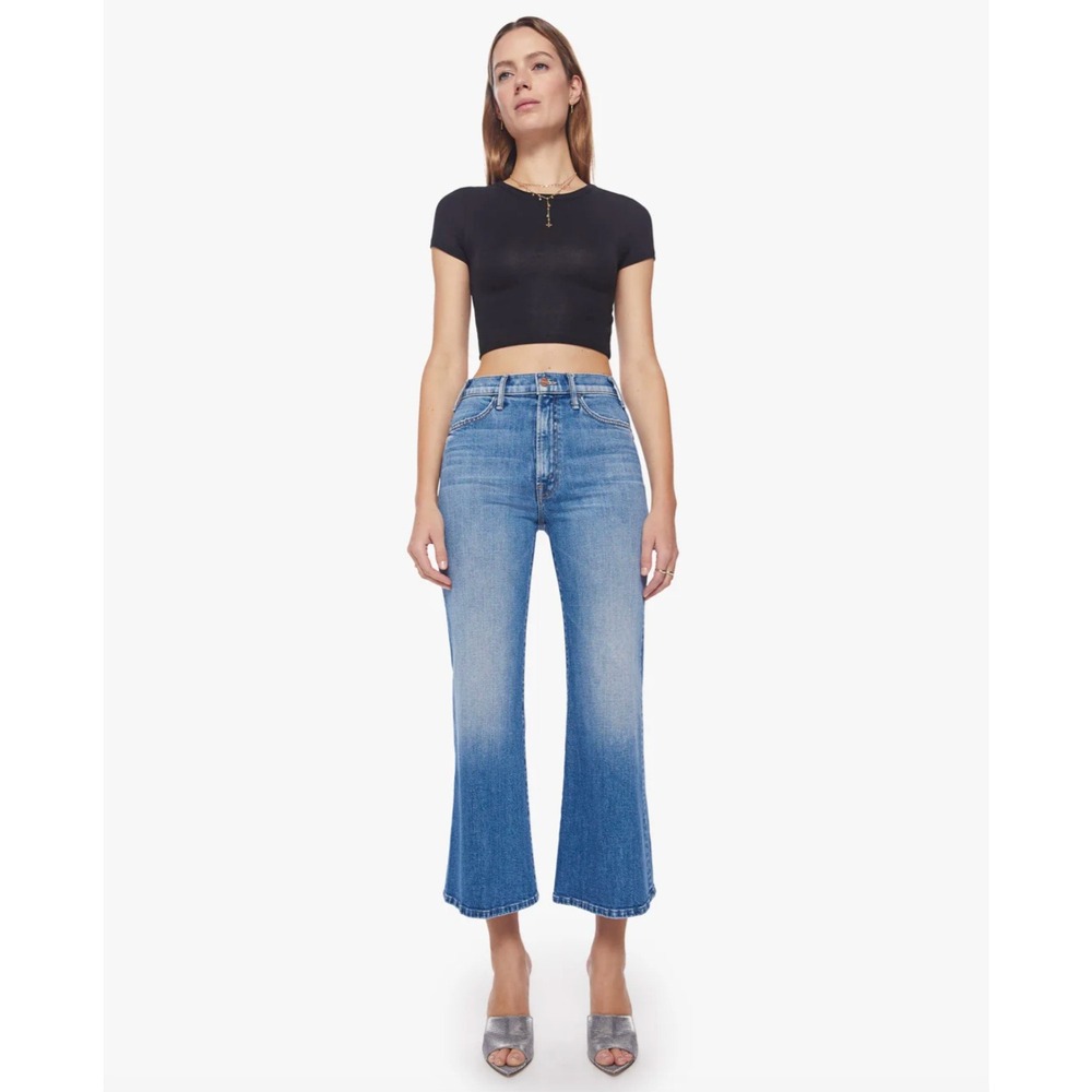 Mother The Roller Crop Fray Jeans High on The Hog
